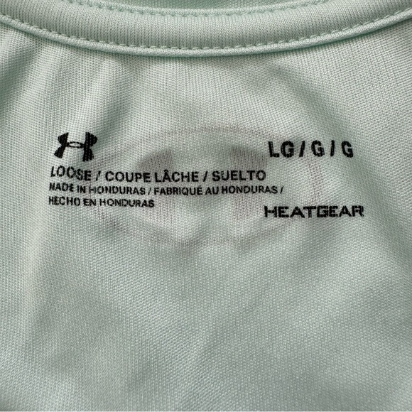 Under Armour Loose-Fit Women's Mint Green Ombre Logo Racerback Tank Top, Large - Picture 5 of 7